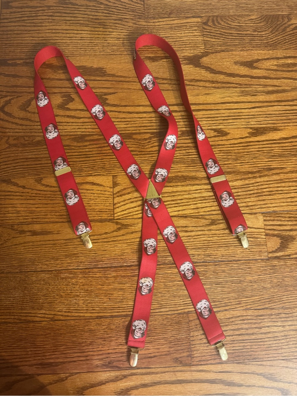 Vintage West Germany Red Santa Suspenders - Adjustable